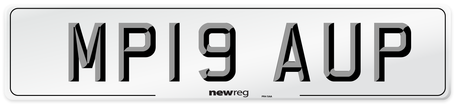 MP19 AUP Number Plate from New Reg